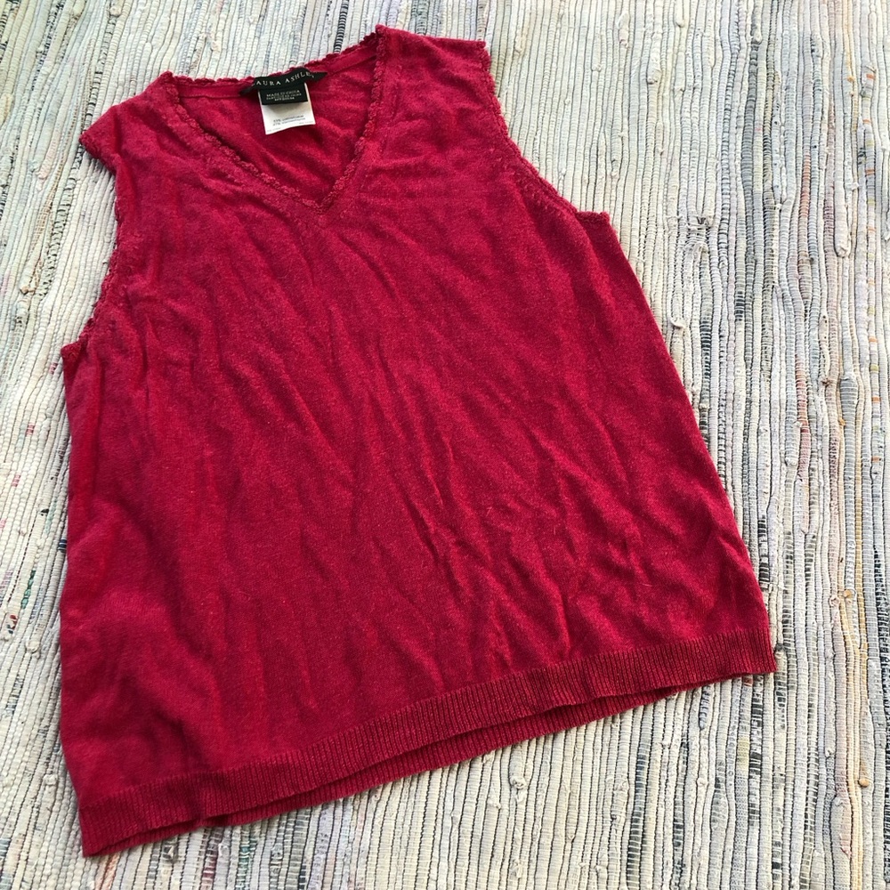 Laura Ashley cotton sweater vest pink